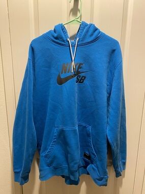 Nike Blue SB Pullover Hoodie with Black Logo EUC
